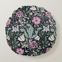 William Morris Poppy Botanical Victorian Wallpaper Rundes Kissen
