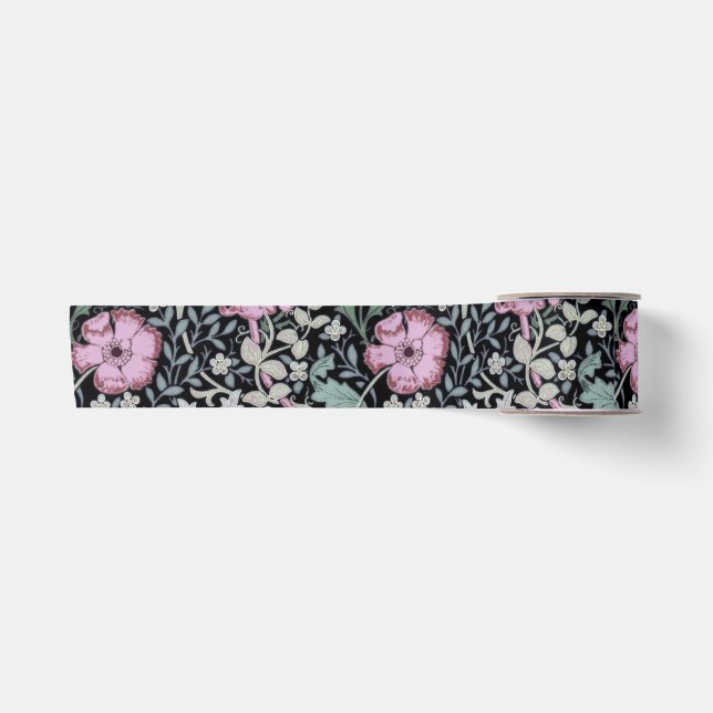 William Morris Poppy Botanical Victorian Wallpaper Satinband (Vorderseite)