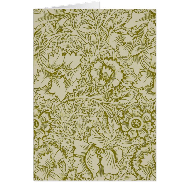 William Morris Poppy Classic Floral Green (Vorne)