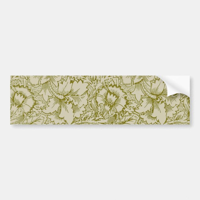 William Morris Poppy Classic Floral Green Autoaufkleber (Vorne)