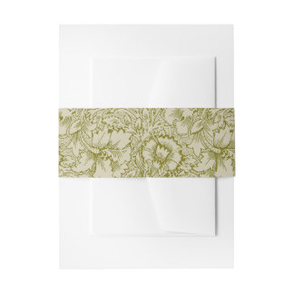 William Morris Poppy Classic Floral Green Einladungsbanderole