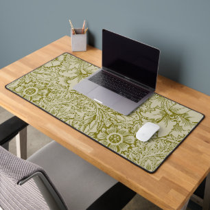 William Morris Poppy Classic Floral Green Schreibtischunterlage