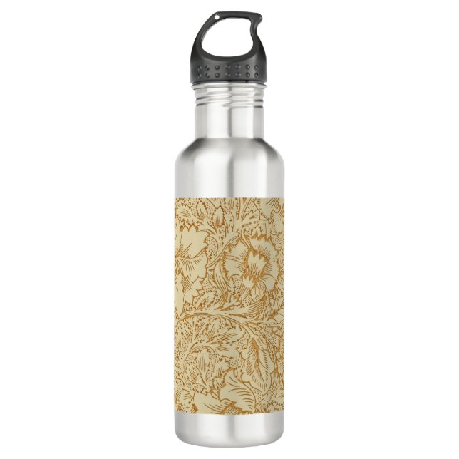William Morris Poppy Floral Wallpaper Edelstahlflasche (Vorderseite)