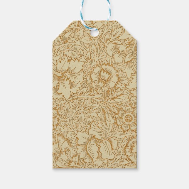 William Morris Poppy Floral Wallpaper Geschenkanhänger (Vorderseite)