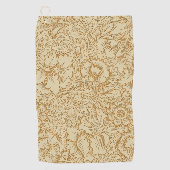 William Morris Poppy Floral Wallpaper Golfhandtuch (Vorderseite)