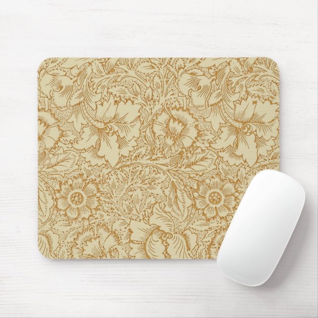 William Morris Poppy Floral Wallpaper Mousepad (Mit Mouse)