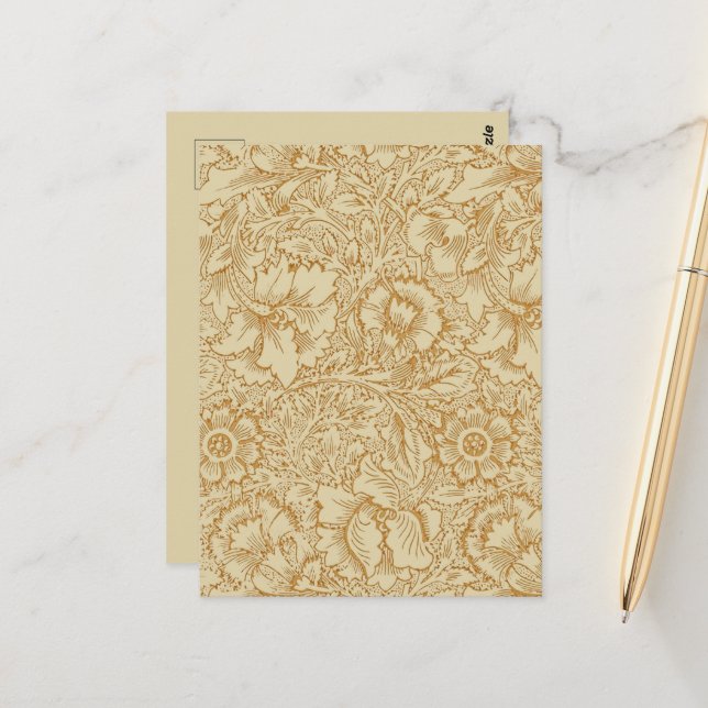 William Morris Poppy Floral Wallpaper Postkarte (Vorderseite/Rückseite Beispiel)