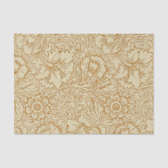 William Morris Poppy Floral Wallpaper Seidenpapier (Vorderseite)