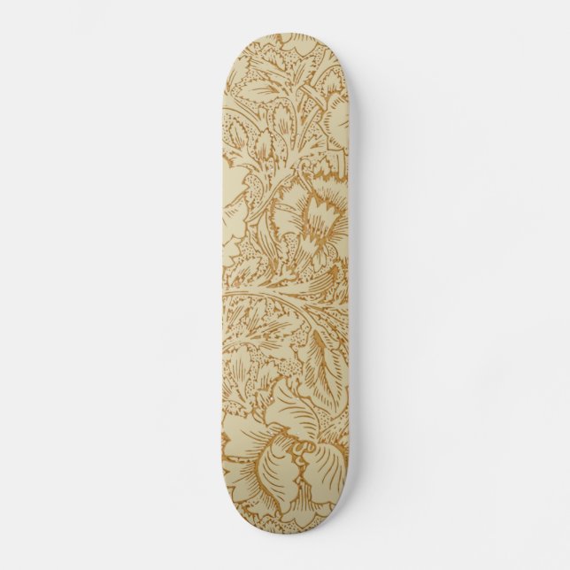 William Morris Poppy Floral Wallpaper Skateboard (Vorderseite)