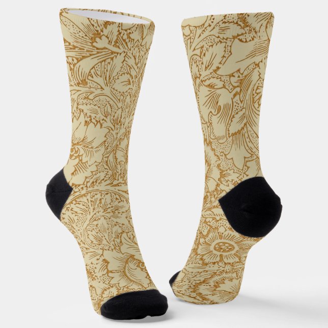 William Morris Poppy Floral Wallpaper Socken (Gewinkelt)