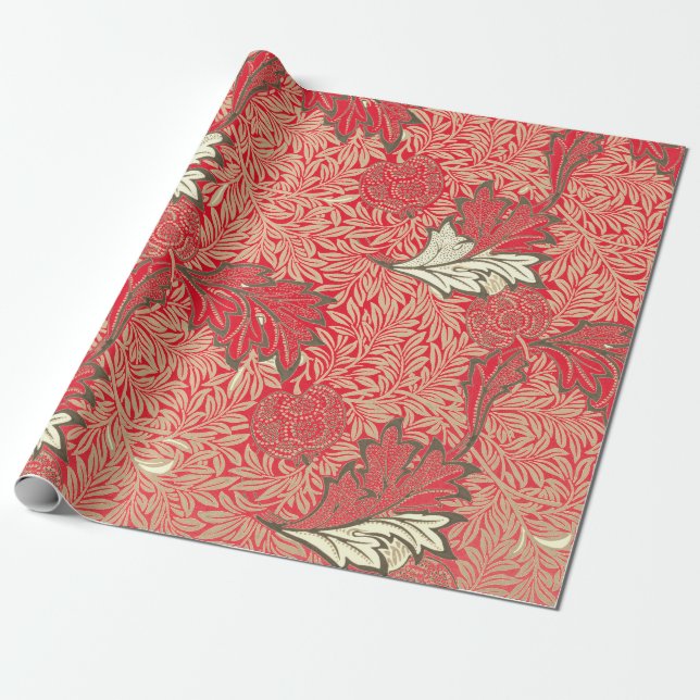 William Morris RED GIFT Wrapping Paper Geschenkpapier (Ungerollt)