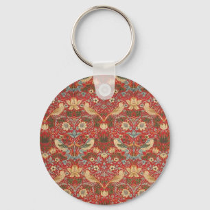 William Morris Red Strawberry Thief Schlüsselanhänger