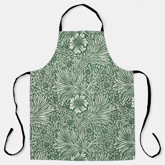 William Morris Ringelblume grün floral Blume Schürze (Vorderseite)