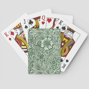 William Morris Ringelblume grün floral Blume Spielkarten