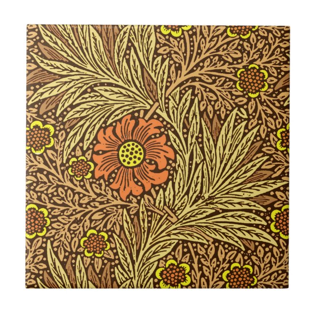William Morris-Ringelblume, kupfernes Brown und Fliese (Vorderseite)