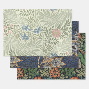 William Morris Rittersporn-Blumen-Wallpaper Geschenkpapier Set