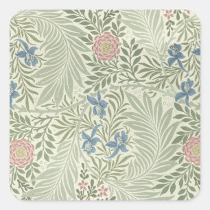 William Morris Rittersporn-Blumen-Wallpaper Quadratischer Aufkleber
