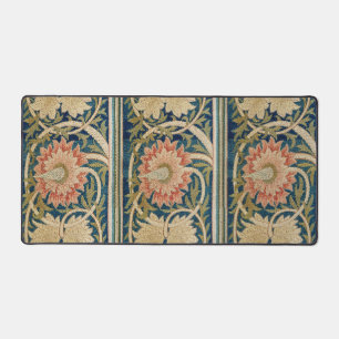 William Morris Rosa Florale Seidenstickerei Antik Schreibtischunterlage