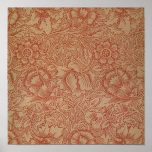 William Morris Rosa Mohnblume Blumen Poster