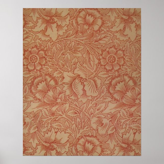 William Morris Rosa Mohnblume Blumen Poster (Vorne)