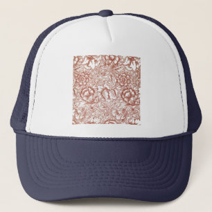 William Morris Rosa Mohnblume Blumen Truckerkappe