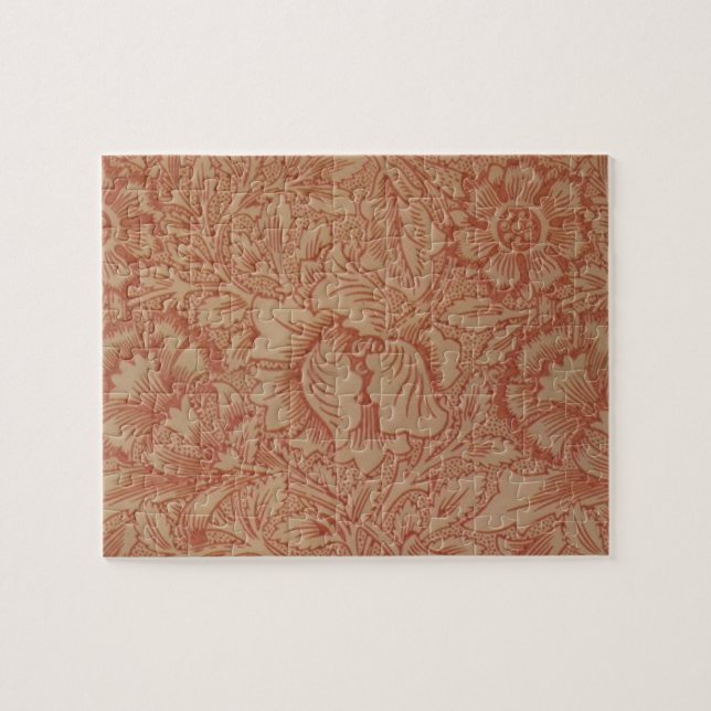 William Morris Rosa Mohnblumen-Blumenmuster (Horizontal)