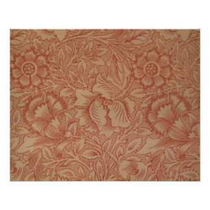 William Morris Rosa Mohnblumen-Blumenmuster Poster