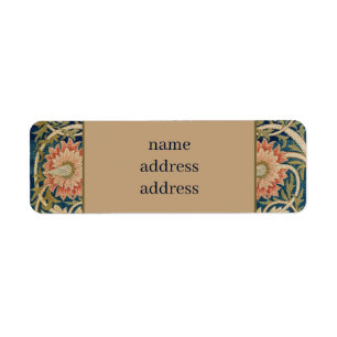 William Morris rosa Seidenstickerei antik