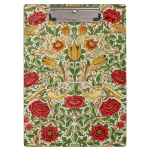 William Morris Rose & Birds Chintz Rot Klemmbrett