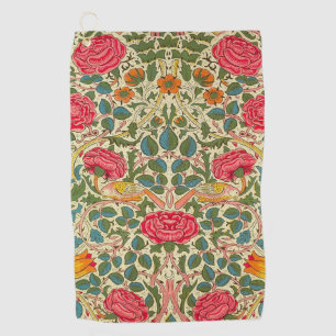 William Morris Rose Floral Chintz Pink Golfhandtuch