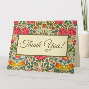 William Morris Rose Floral Chintz Pink Karte