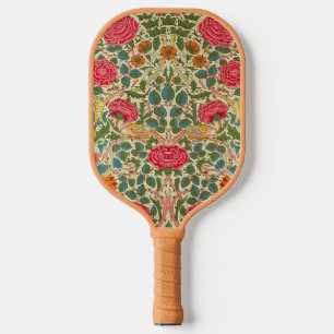 William Morris Rose Floral Chintz Pink Pickleball Schläger