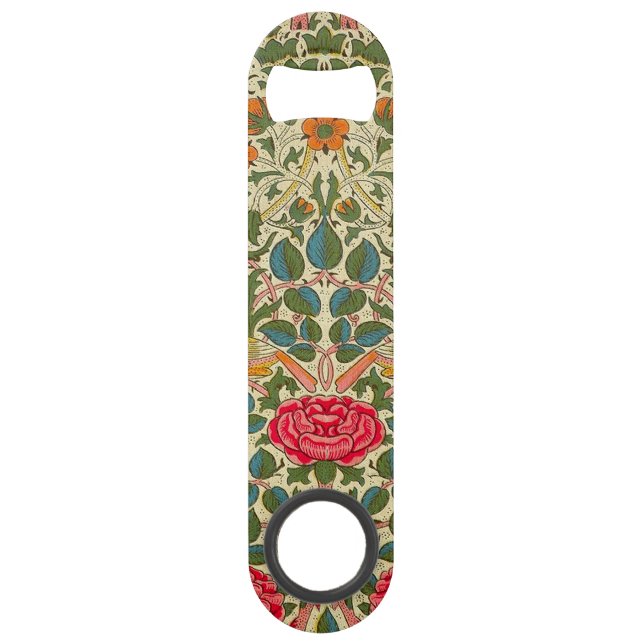 William Morris Rose Floral Chintz Pink Speed Flaschenöffner (Vorderseite)