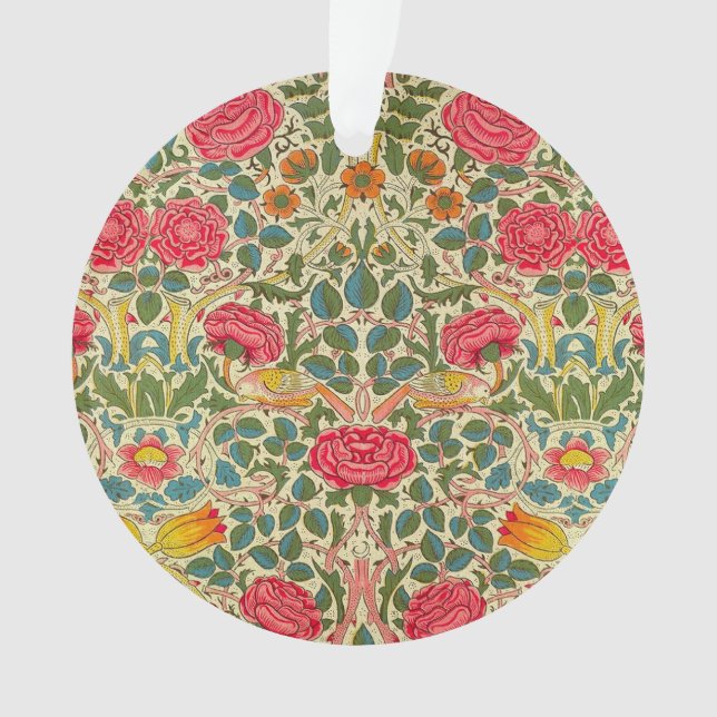 William Morris Rose Floral Chintz rose (devant)