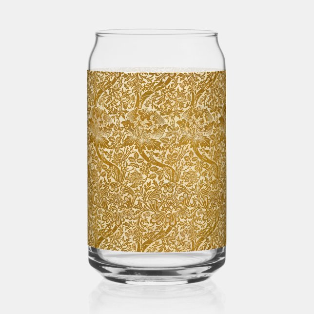 William Morris Rose & Thistle Floral Golden Dosenglas (Vorderseite)