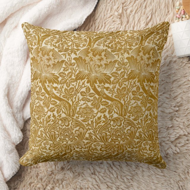 William Morris Rose & Thistle Floral Golden Kissen (Decke)