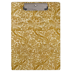 William Morris Rose & Thistle Floral Golden Klemmbrett