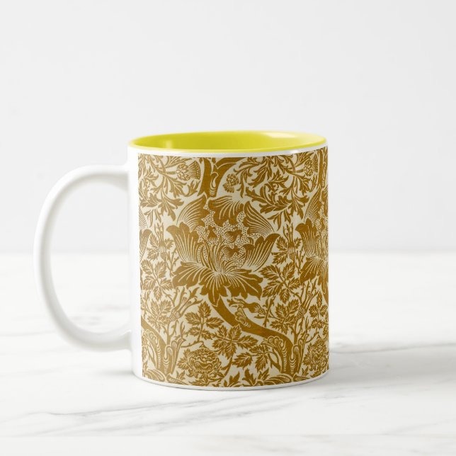 William Morris Rose & Thistle Floral Golden Zweifarbige Tasse (Links)