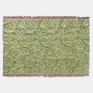 William Morris Rose & Thistle Floral Grün Decke