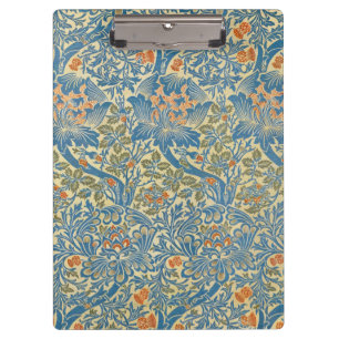 William Morris Rose & Thistle Florales Blau Klemmbrett