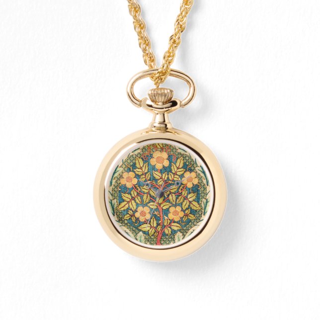 William Morris Rose Wreath Armbanduhr (Vorderseite)