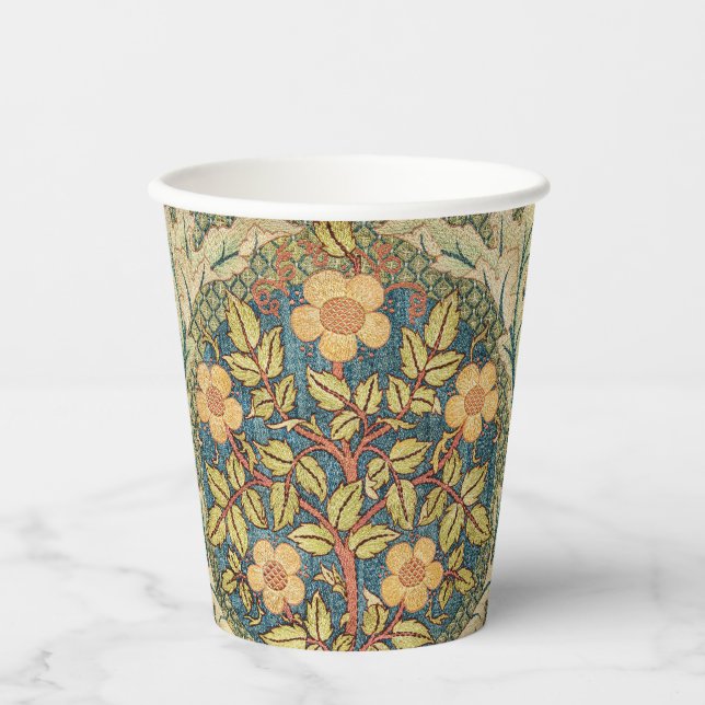 William Morris Rose Wreath Cushion Cover Classic Pappbecher (Vorderseite)