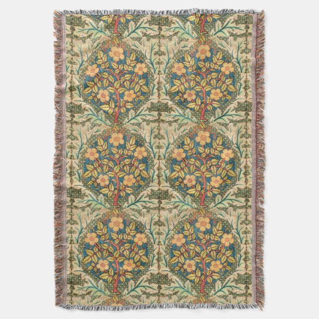 William Morris Rose Wreath (geteert) Decke (Vorderseite Vertikal)