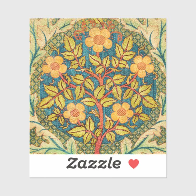 William Morris Rose Wreath: Klassische Künste und  Aufkleber (Blatt)