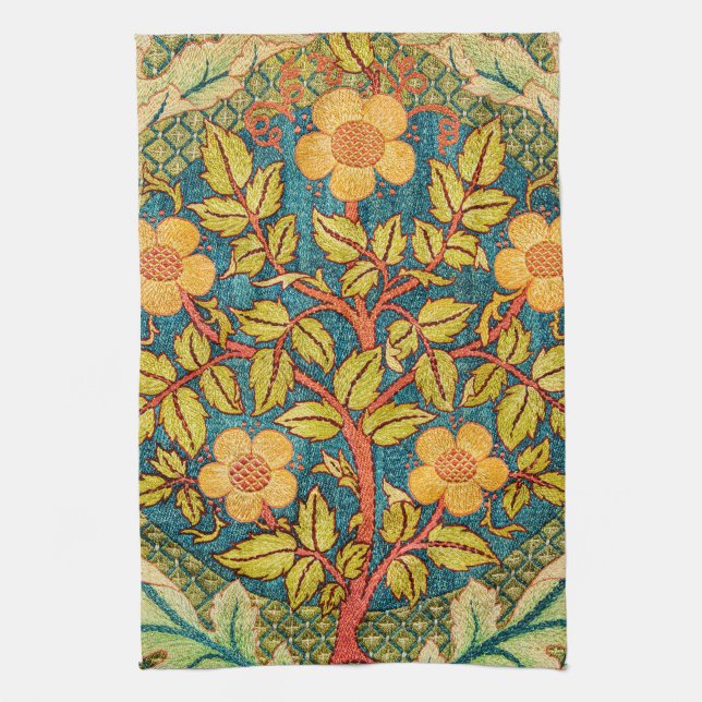 William Morris Rose Wreath: Klassische Künste und  Geschirrtuch (Vertikal)