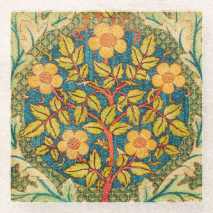 William Morris Rose Wreath: Klassische Künste und  Glasuntersetzer