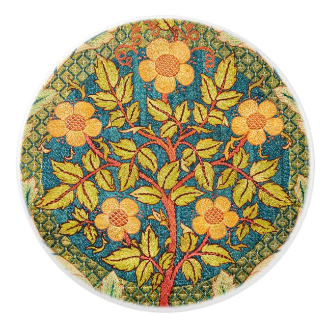 William Morris Rose Wreath: Klassische Künste und  Keramikknauf (Vorderseite)