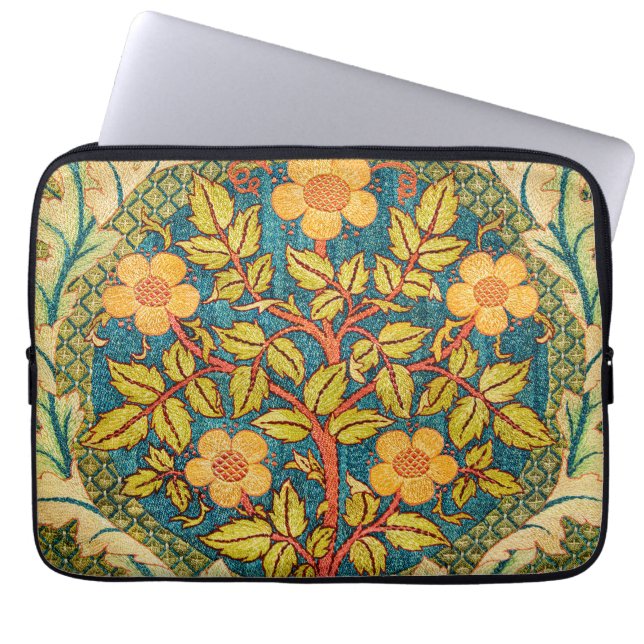 William Morris Rose Wreath: Klassische Künste und  Laptopschutzhülle (Vorderseite)