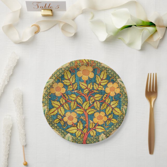 William Morris Rose Wreath: Klassische Künste und  Pappteller (Hochzeit)