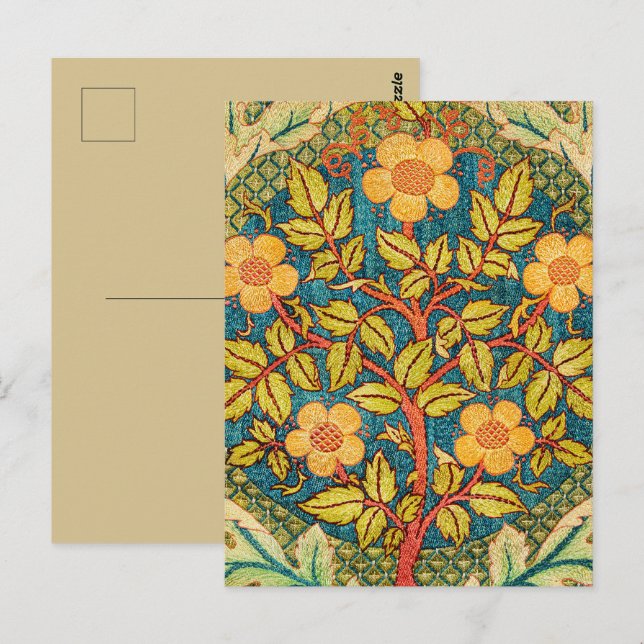 William Morris Rose Wreath: Klassische Künste und  Postkarte (Vorne/Hinten)